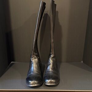 NWT Black Knee-High Leather Boots Size 11 W